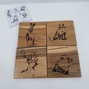 Caulfield Country Boards Wooden Coasters Set of 4 Square 4"x4" Ireland